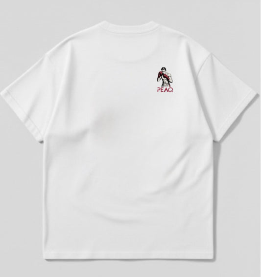 PEAQ “Iron Fighter” Oversized Tee- White