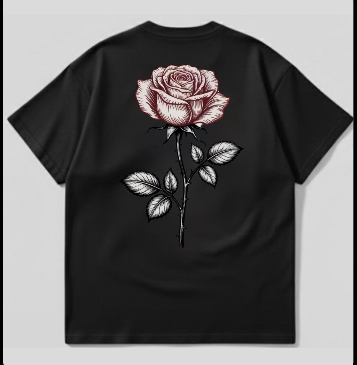 PEAQ “Rose Thorn” Oversized Tee - Black