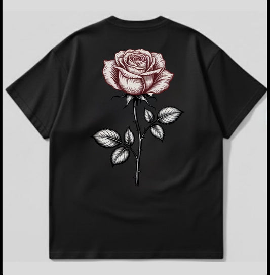 PEAQ “Rose Thorn” Oversized Tee - Black